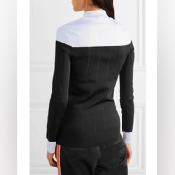 Givenchy Two Tone Ribbed Stretch Knit Turtleneck Sweater Black & White sz XS/S - Picture 6 of 15
